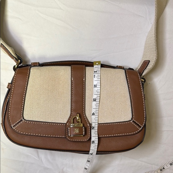 Nine West Brown and Cream Crossbody Bag with Adjustable Strap - Picture 12 of 13